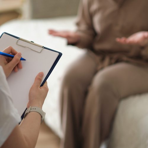 compassionate therapist provides a safe and nurturing space for her patient to share her innermost thoughts and feelings.